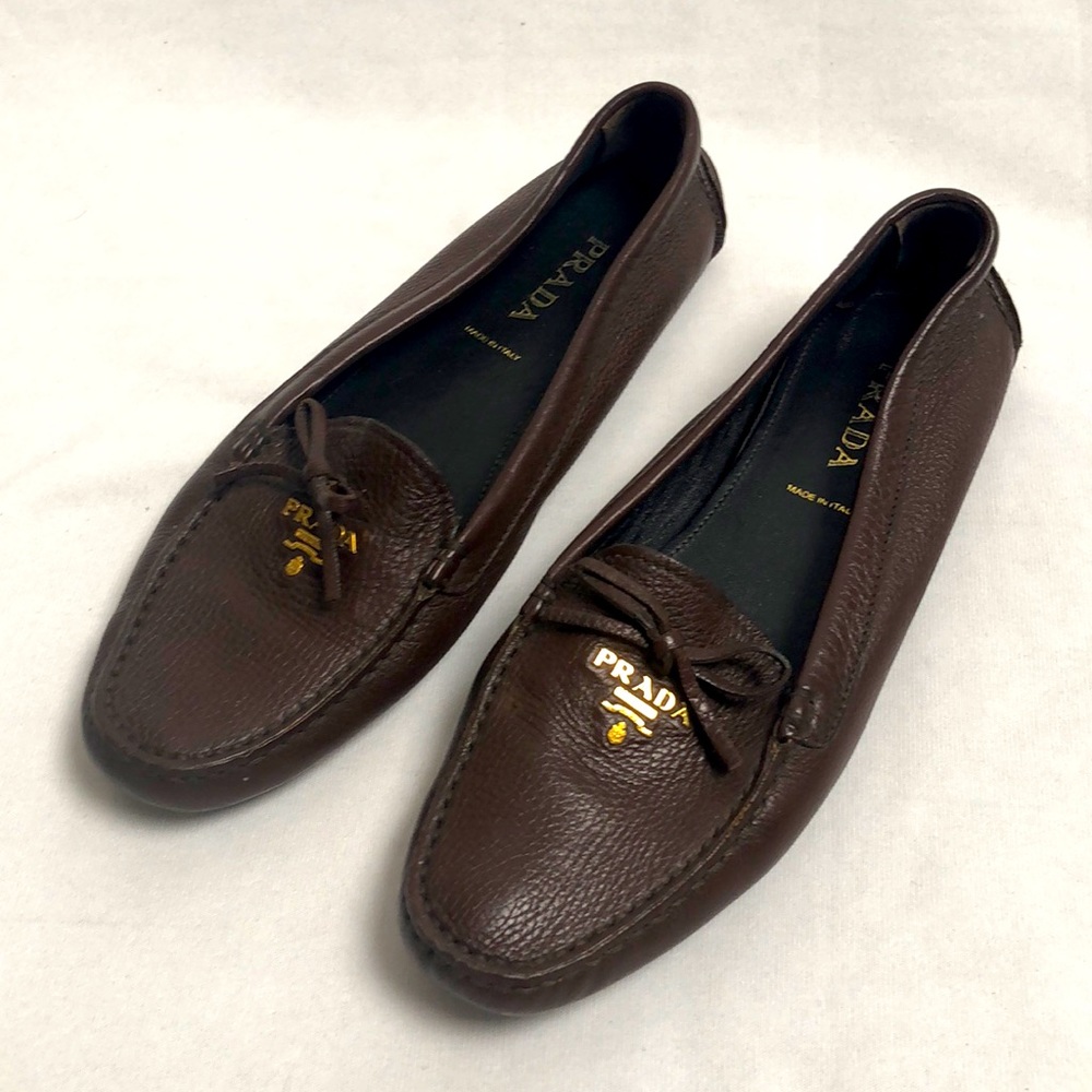 PRADA driving loafers brown size 9 / 39.5